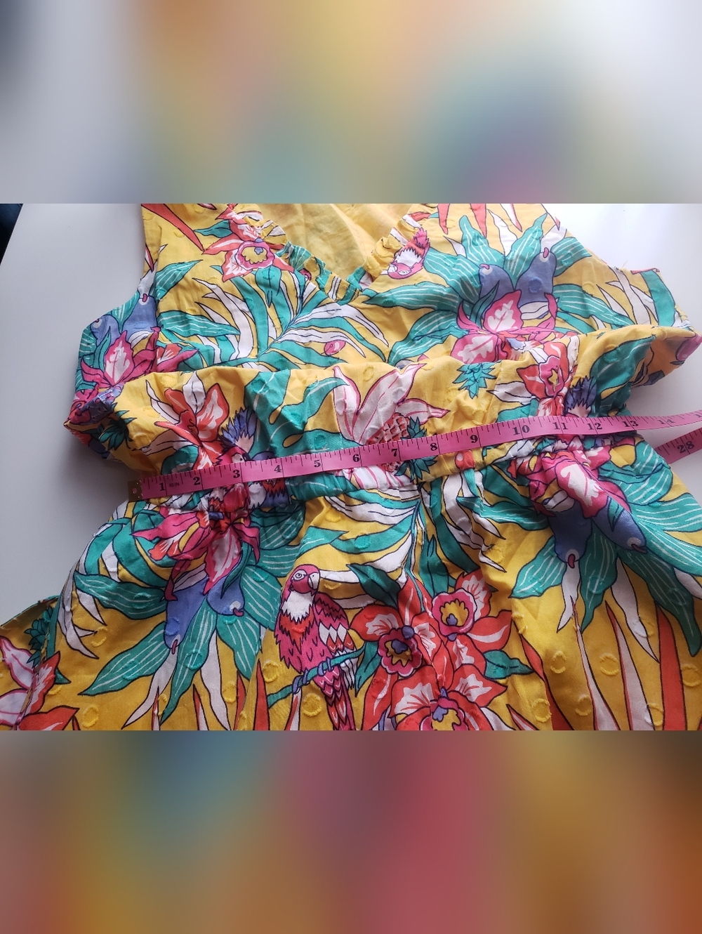 NWT Talbot Smoked Belted Fit And Flare Tropical Floral Sleeveless Dress - Picture 11 of 12